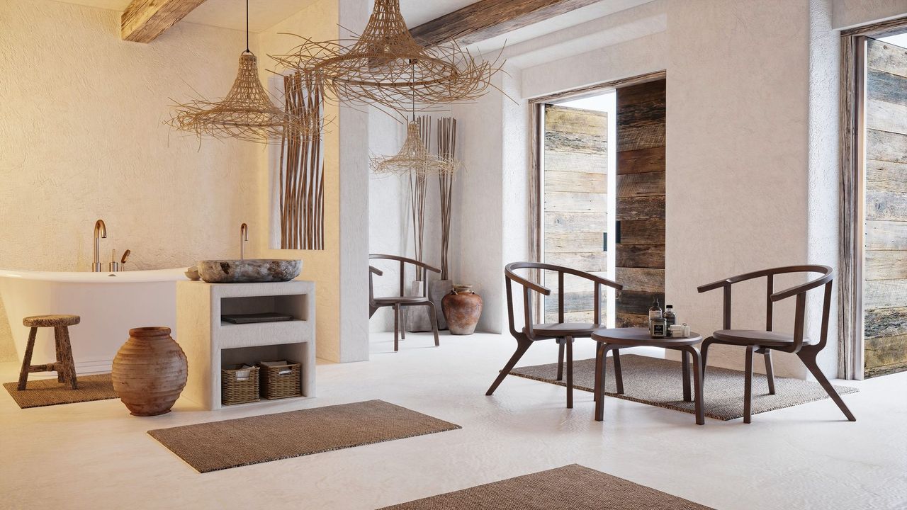 Render 3D de espacio comercial y oficinas
