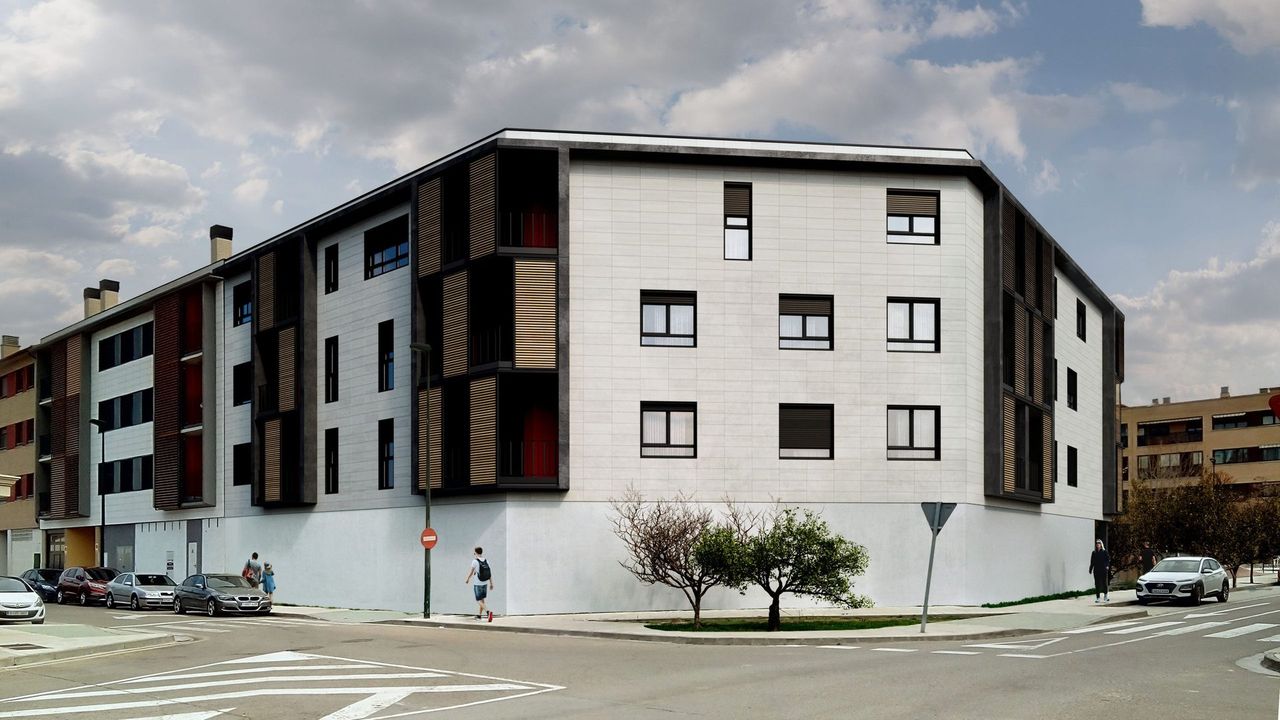 Render exterior 3D de arquitectura