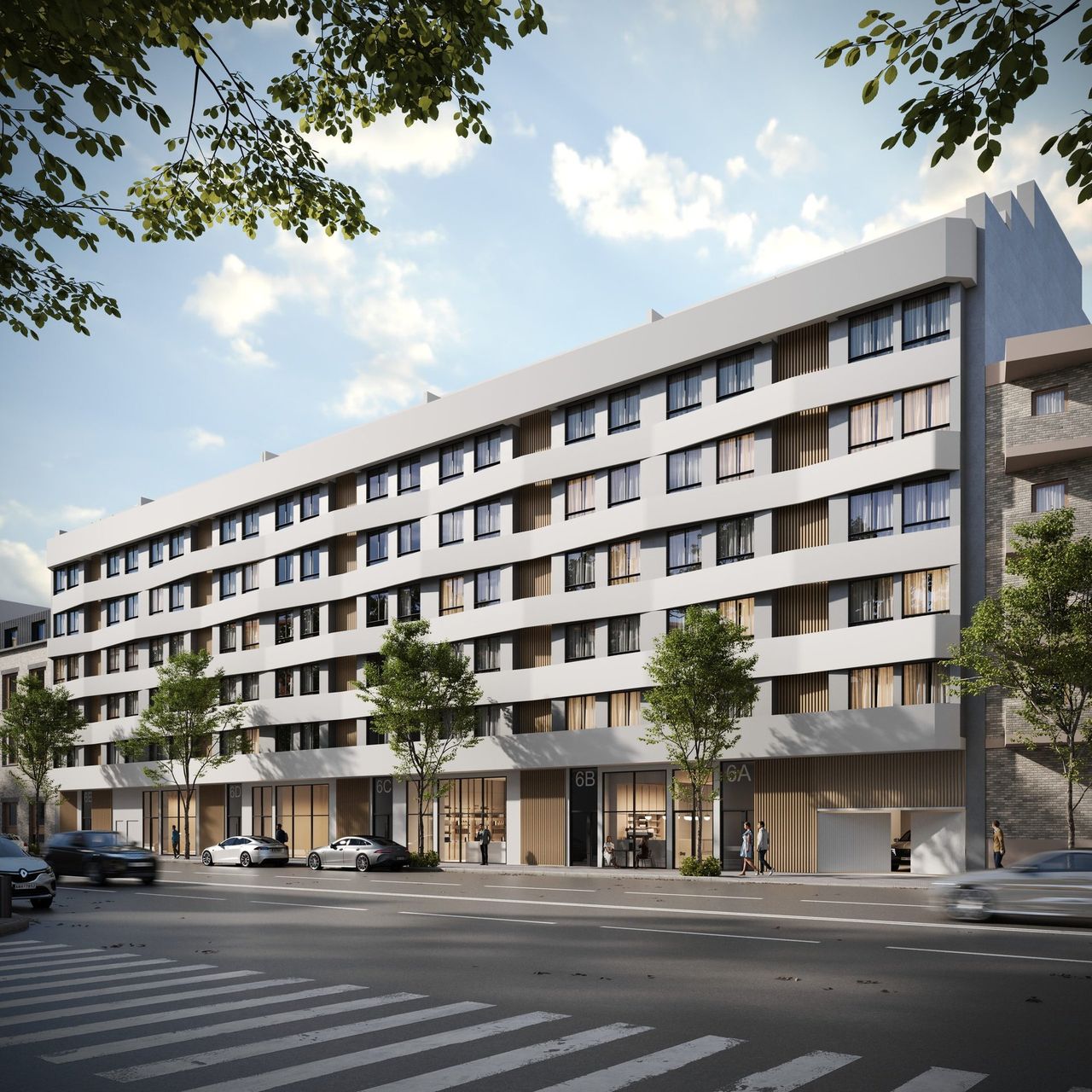 Render exterior 3D de arquitectura