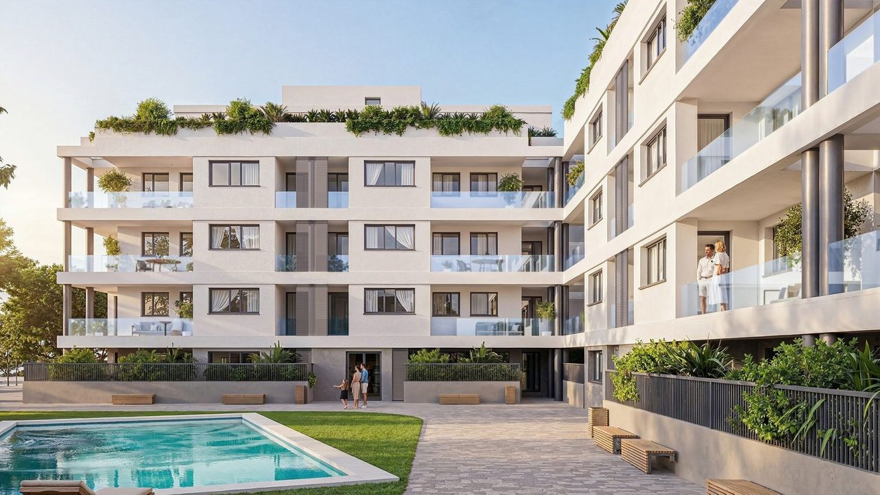 Render exterior 3D de arquitectura