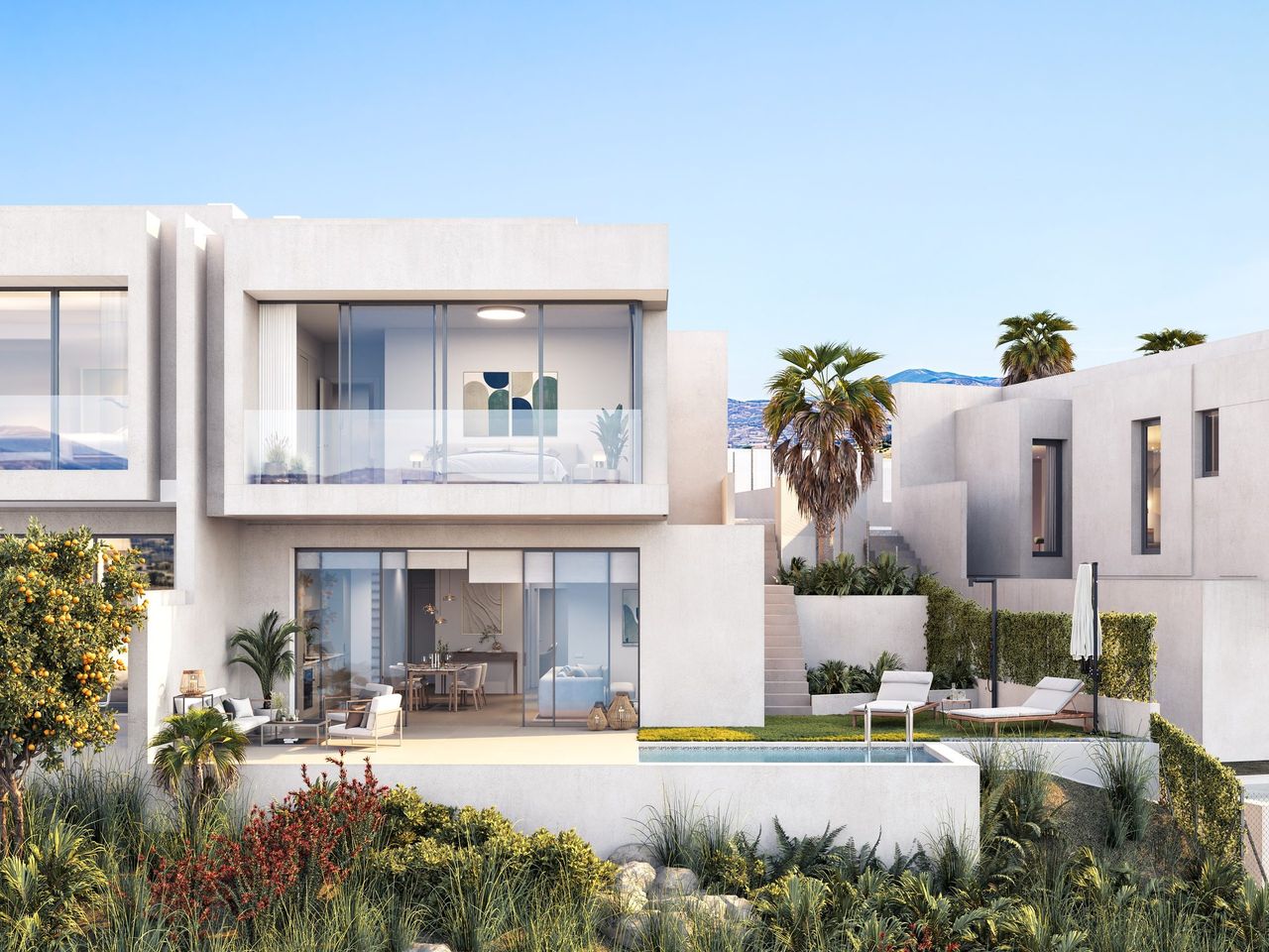 Render exterior 3D de arquitectura