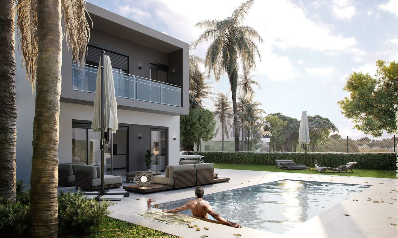 Render exterior 3D de arquitectura
