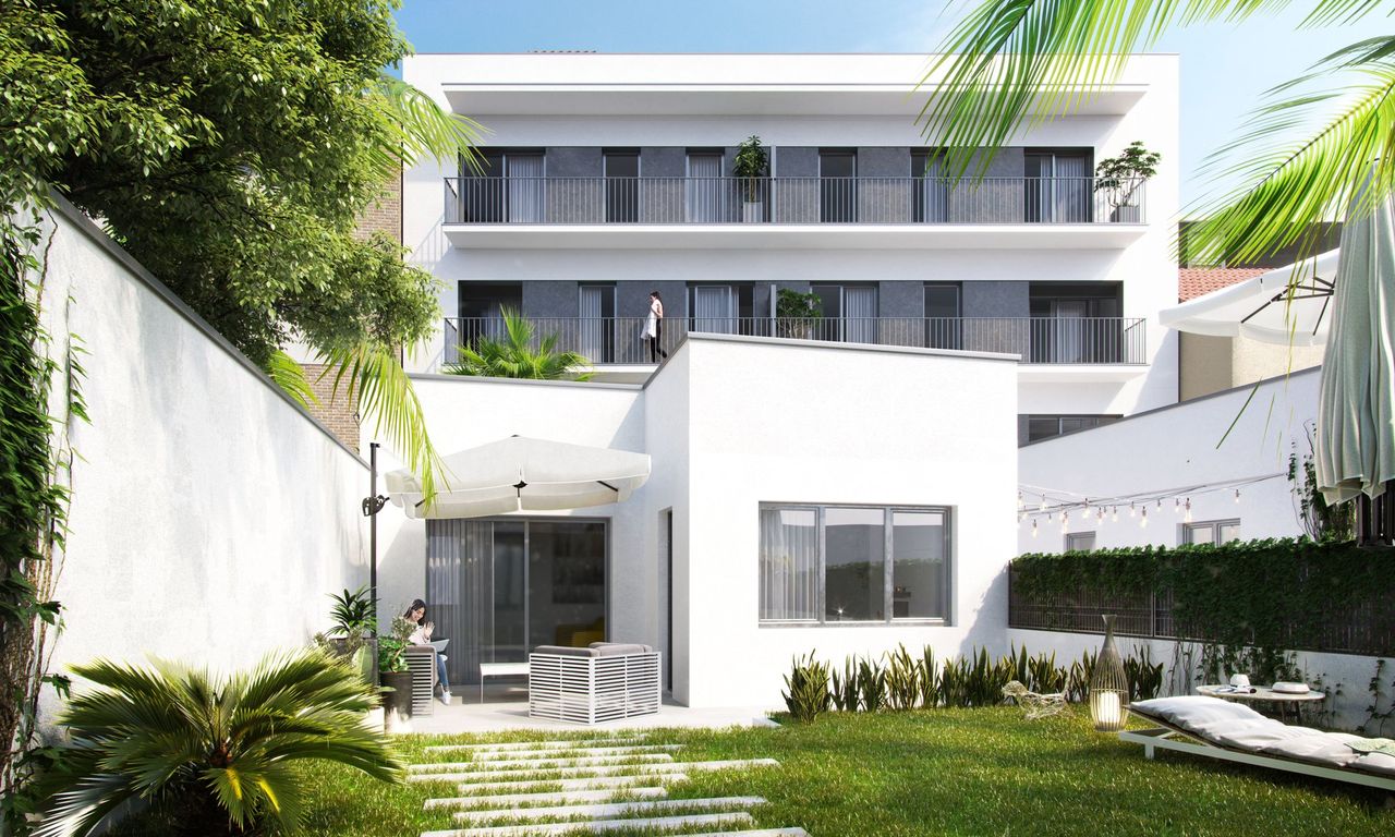Render exterior 3D de arquitectura