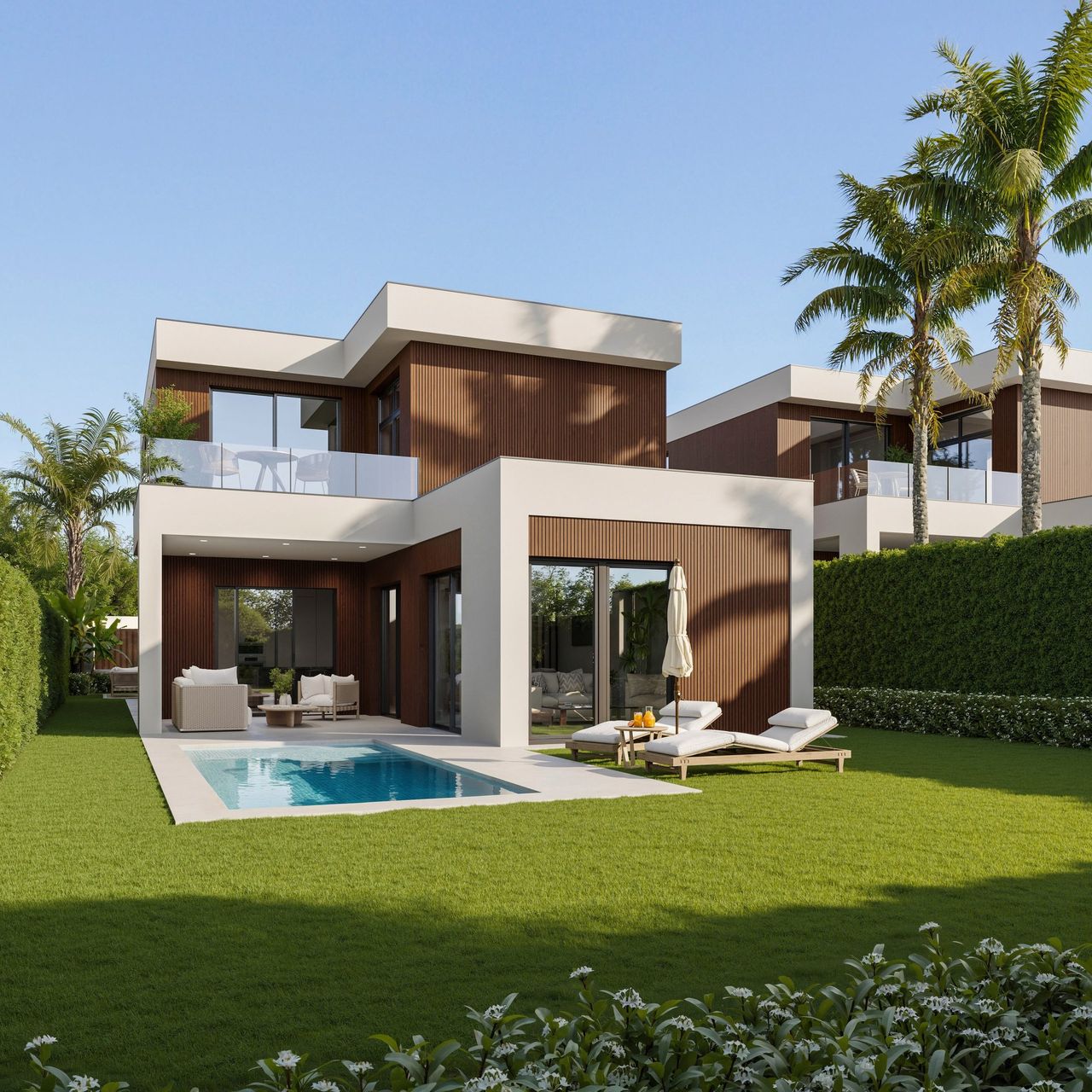 Render exterior 3D de arquitectura