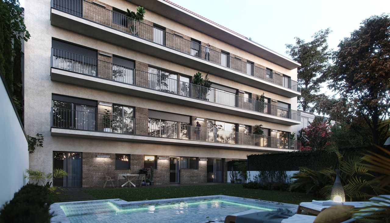 Render exterior 3D de arquitectura