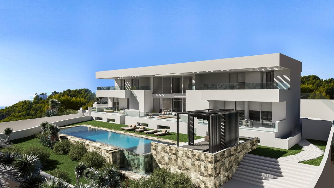 Render exterior 3D de arquitectura