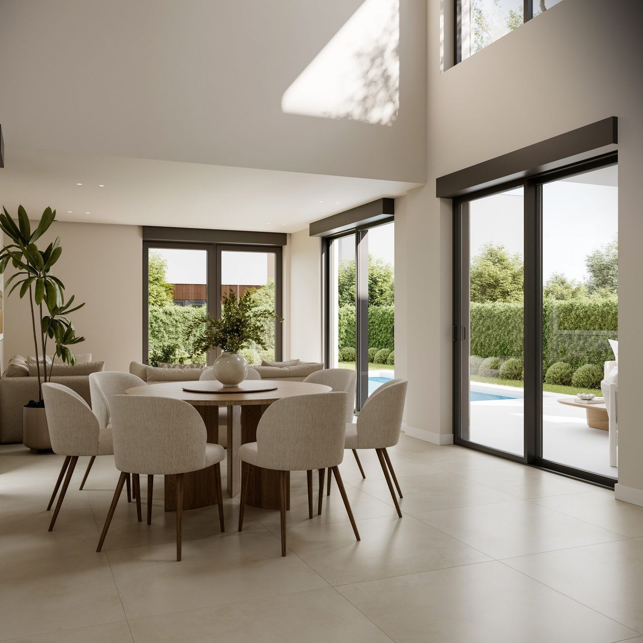 Render interior 3D de vivienda