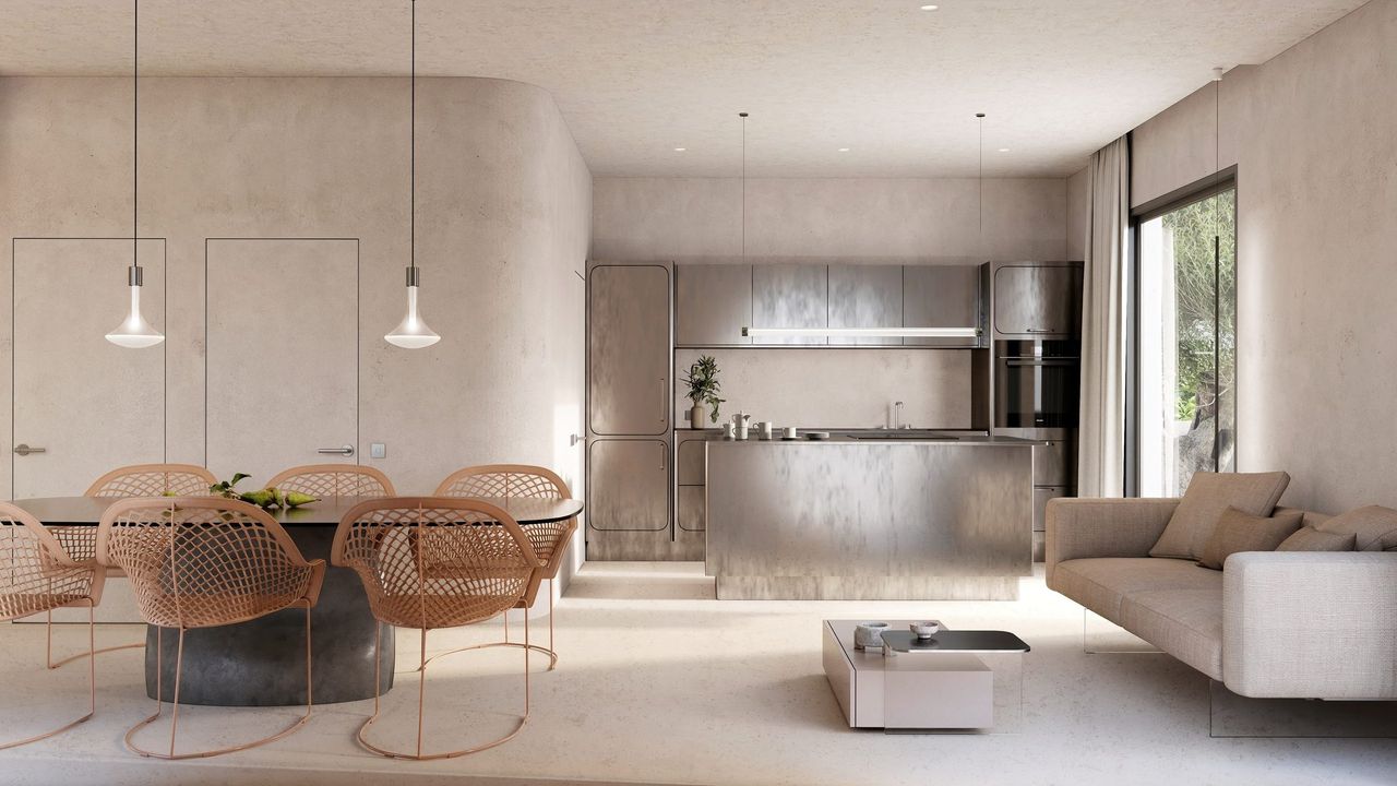 Render interior 3D de vivienda