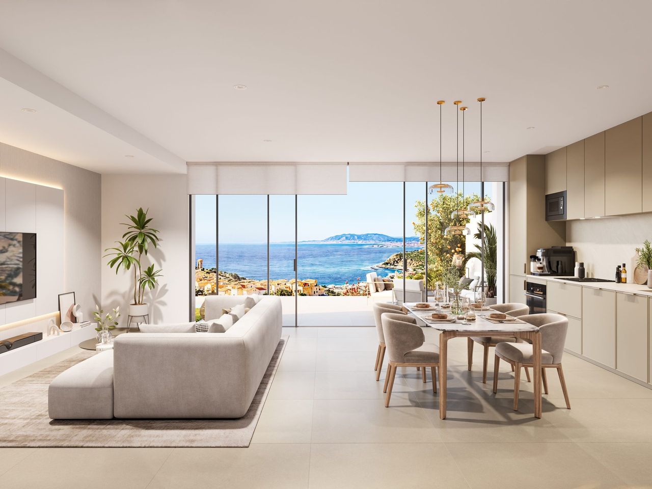 Render interior 3D de vivienda