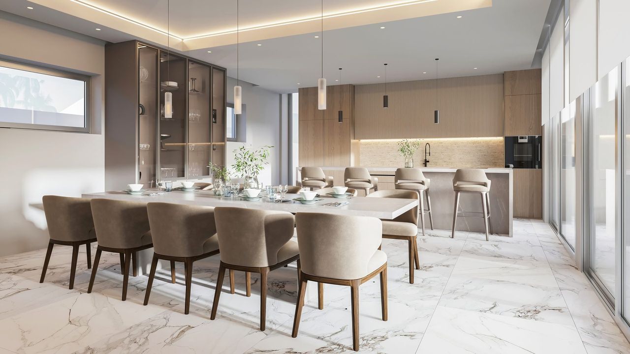 Render interior 3D de vivienda