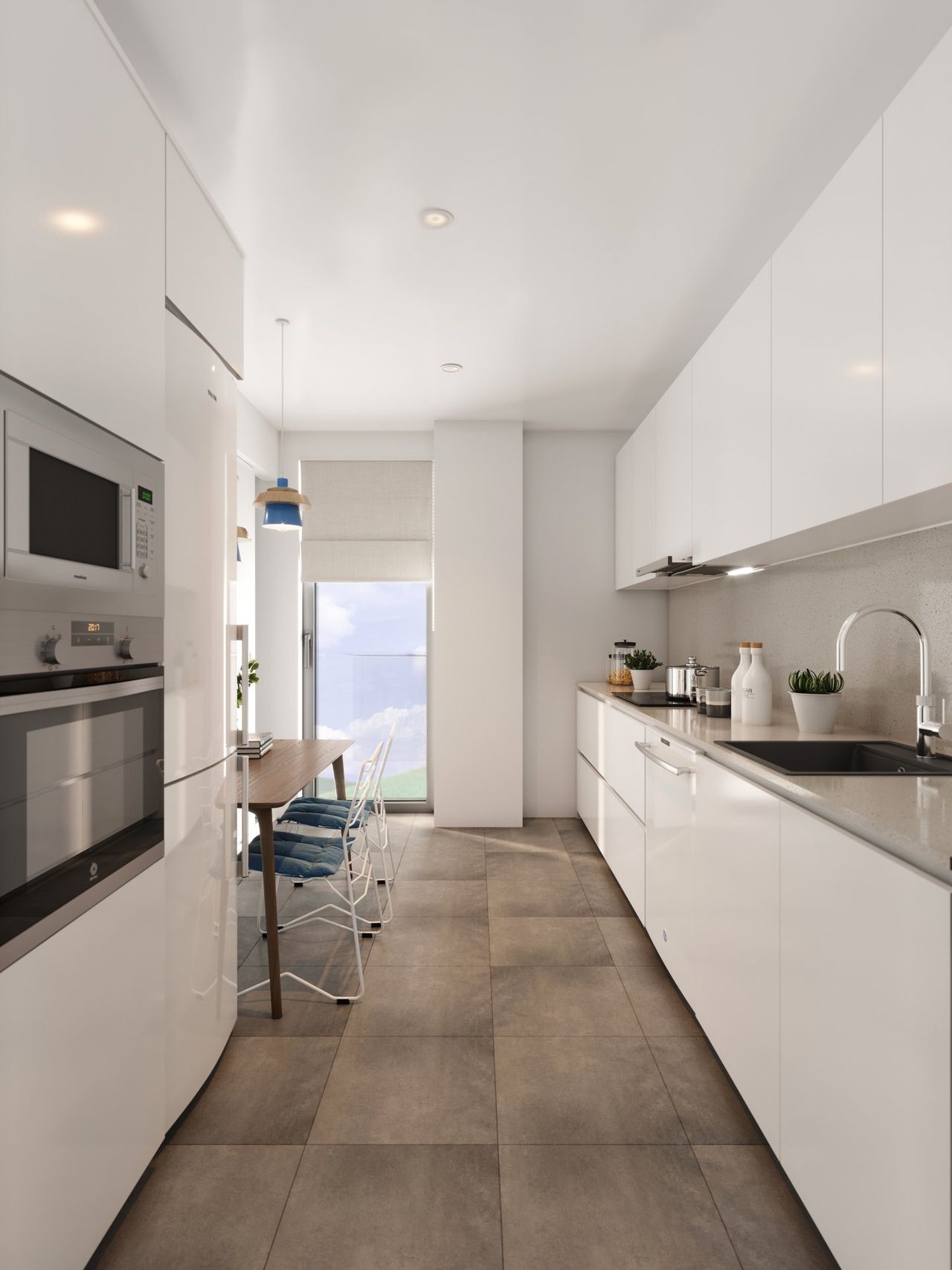 Render interior 3D de vivienda