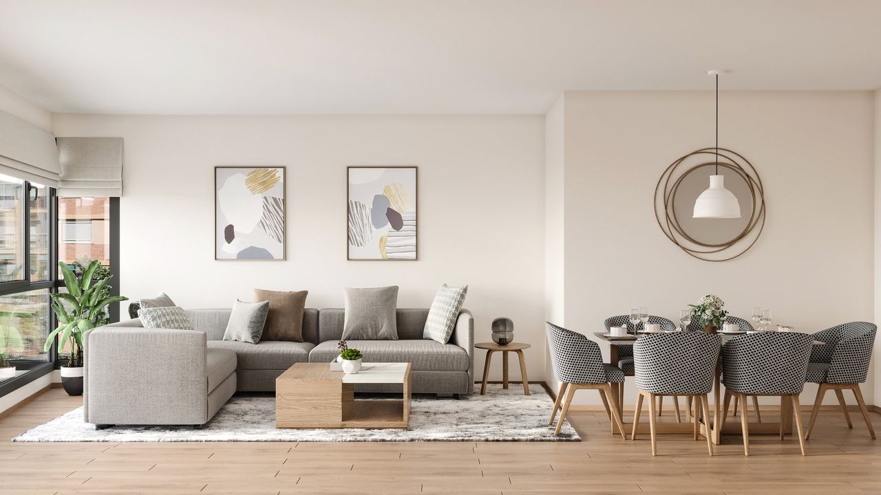 Render interior 3D de vivienda