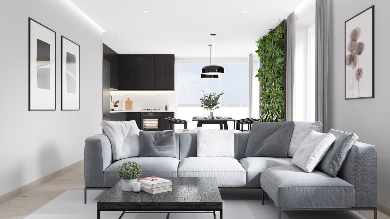 Render interior 3D de vivienda