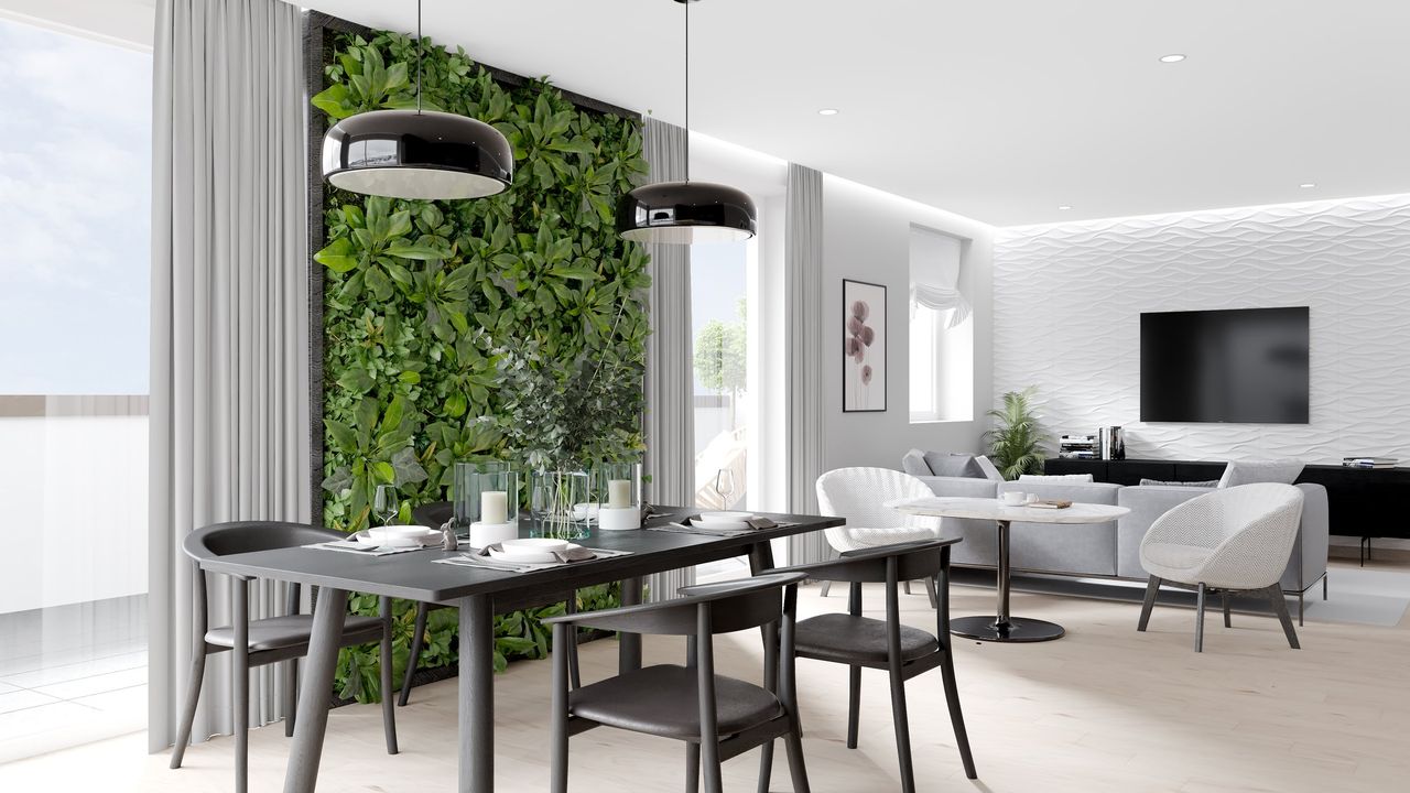 Render interior 3D de vivienda