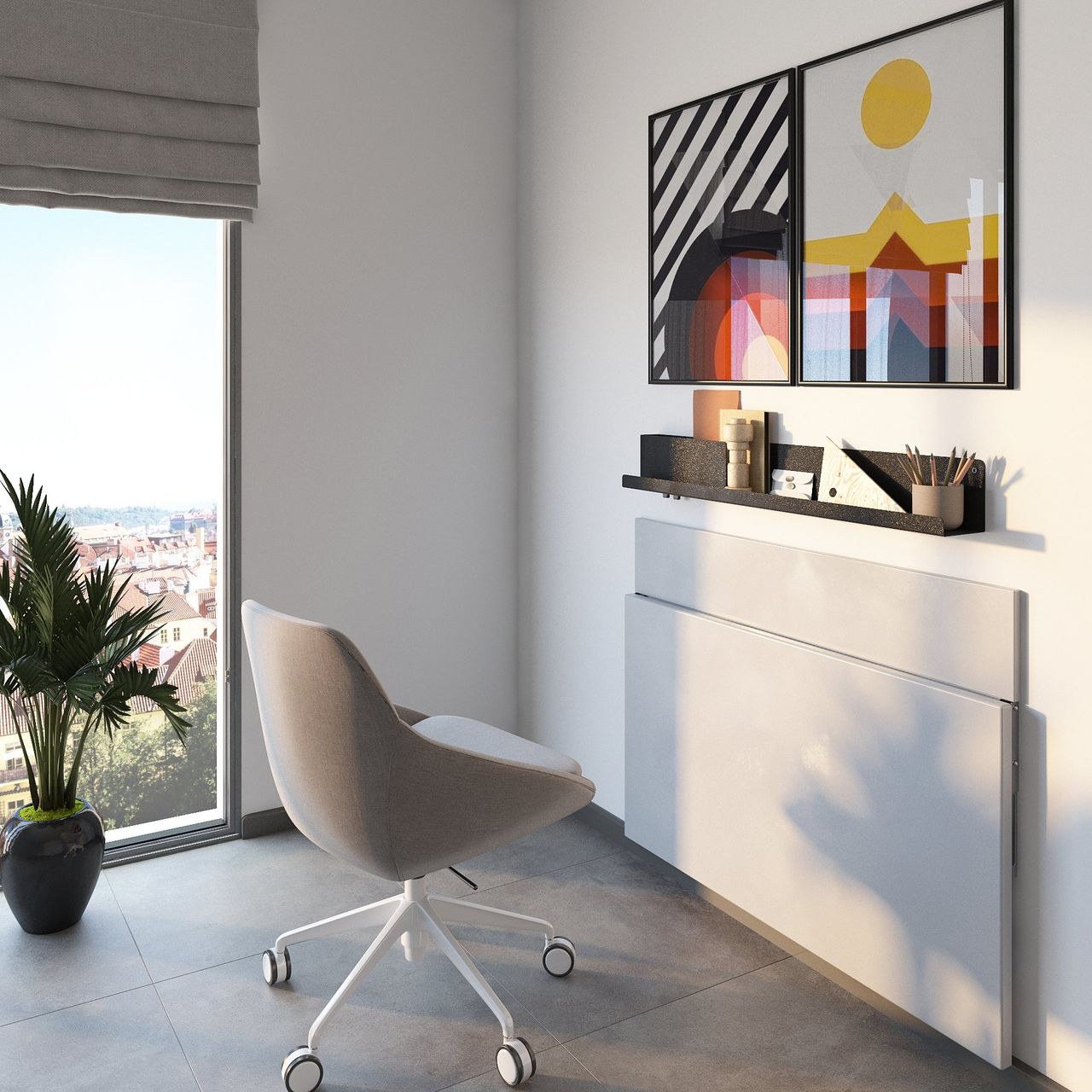 Render interior 3D de vivienda