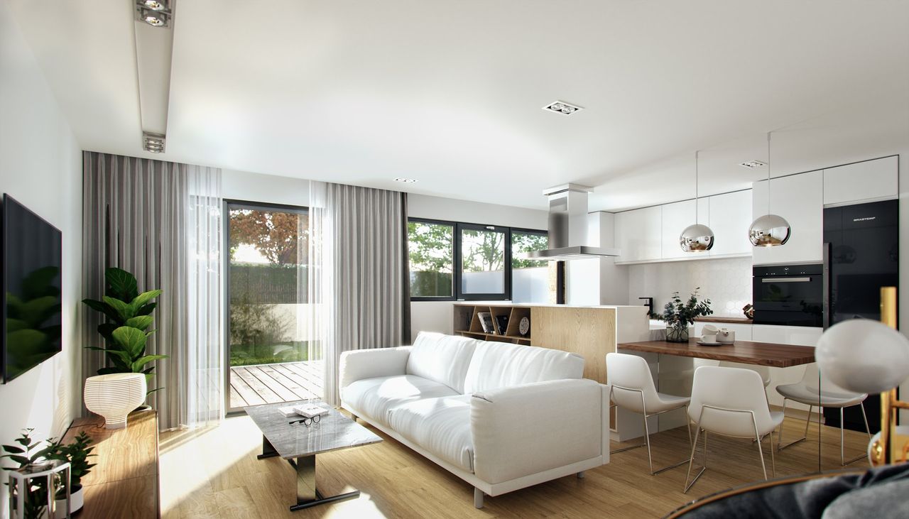 Render interior 3D de vivienda