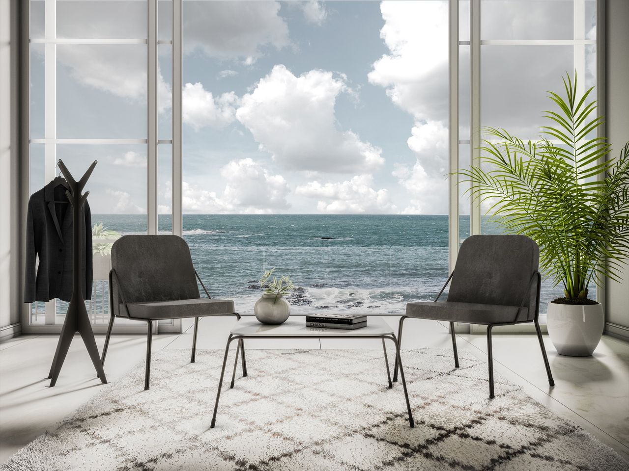 Render interior 3D de vivienda