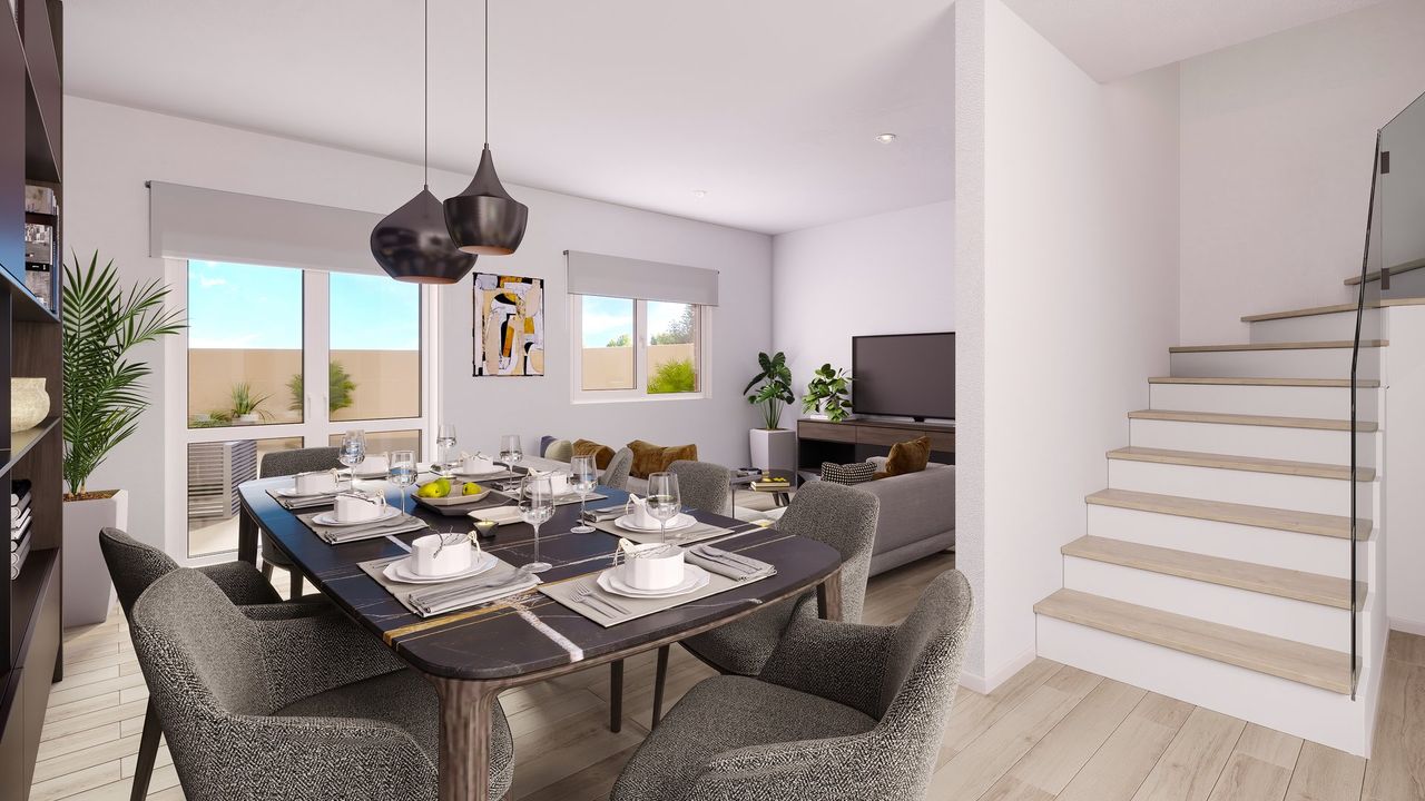 Render interior 3D de vivienda