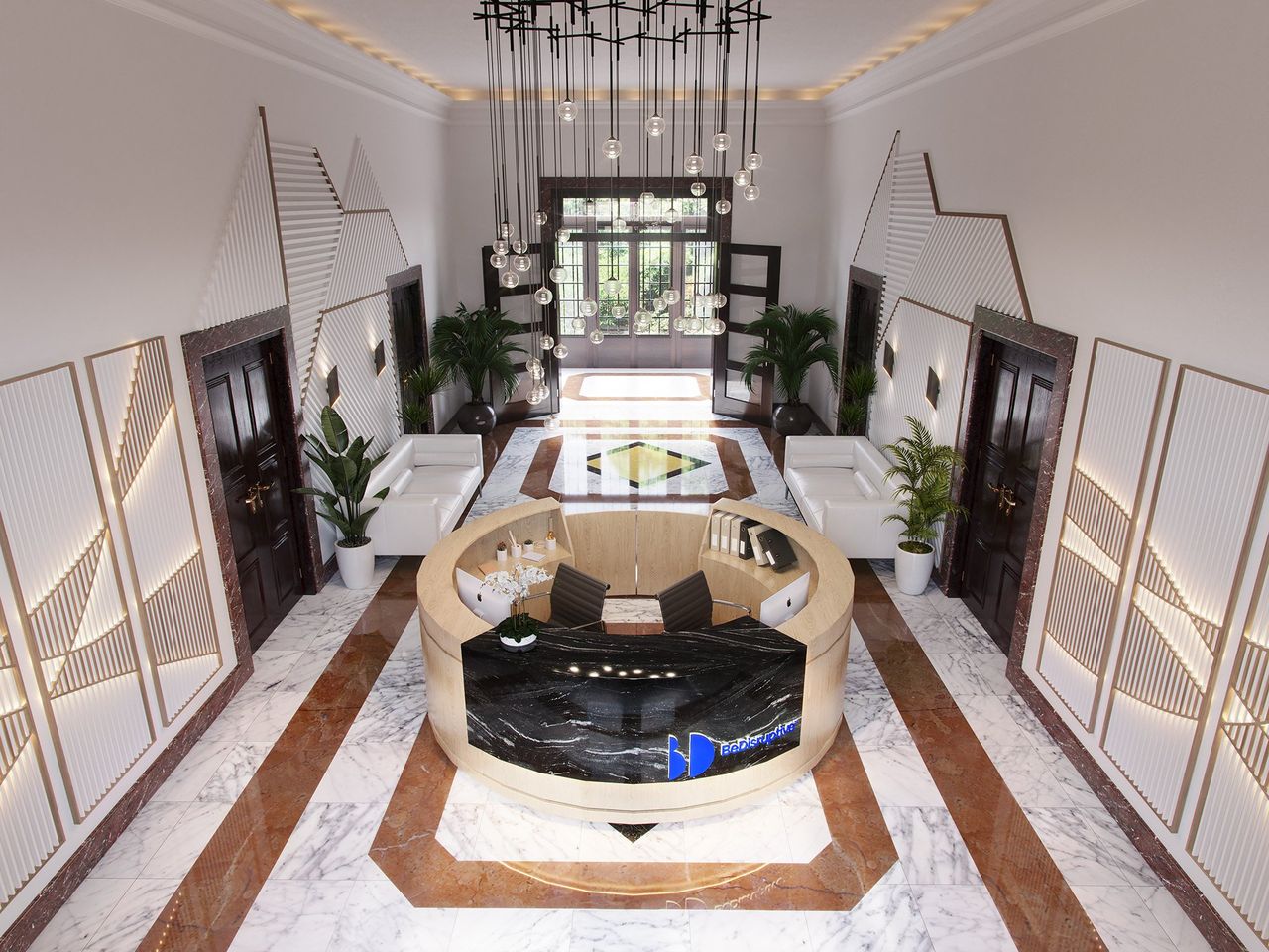 Render interior 3D de vivienda