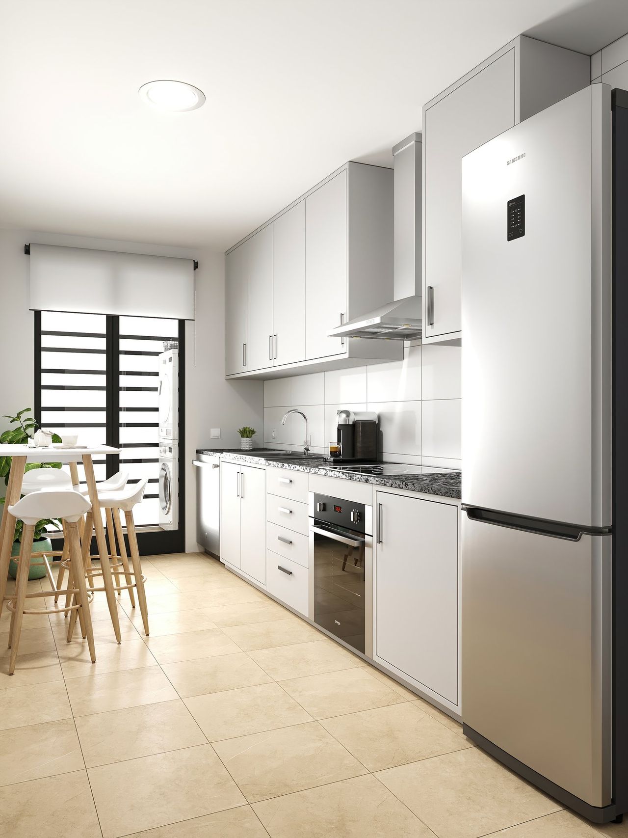 Render interior 3D de vivienda