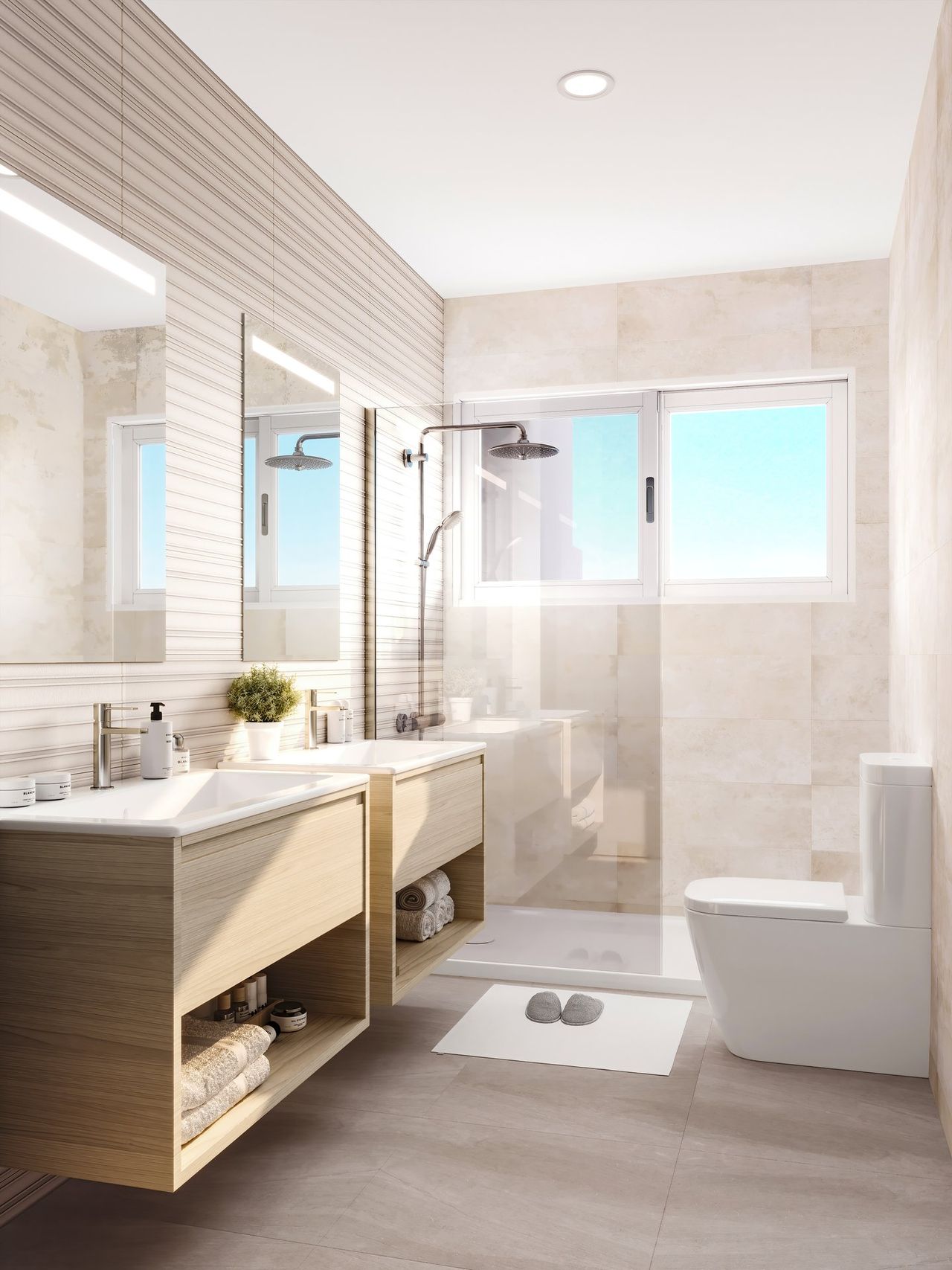 Render interior 3D de vivienda